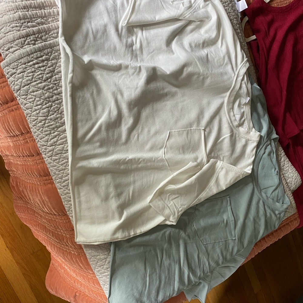 White and Light Blue Pocket T-Shirts